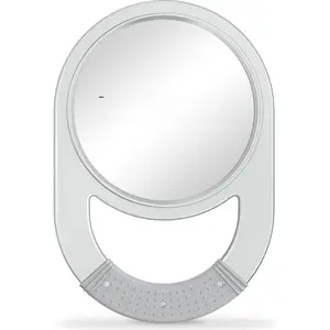Unbreakable Hand Mirror, Hand Mirrors with Handle, Salon Barber for Hair, Anti-Slip Hand Held with Rubber Grip for Travel, Makeup, Shaving, Shower, Camping -