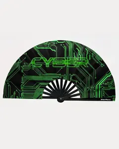 Cyber Matrix UV Reactive Hand Fan