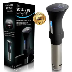 Megachef  Immersion Circulation Precision Sous-Vide Cooker with Digital Touchscreen Display - Black & Silver, Digital Control