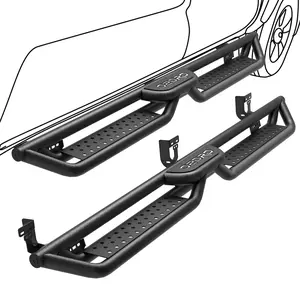 OEDRO Drop Down Running Boards Compatible with 2005-2023 Toyota Tacoma Double Cab, 6 Inch Bolt-on Side Steps, Textured Steel Nerf Bars