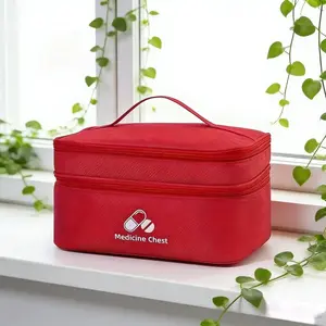 Large Capacity Dual Layer Camping First Aid Kit, Portable Travel Medicine Storage Bag, Oxford Cloth Emergency Kit for Outdoor Activities, Travel Friendly Kit, Emergency Supplies