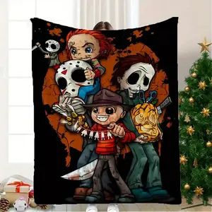 Horror Movie Character Themed Blanket - Soft and Comfortable for Home, Office, Car and Camping, Suitable for All Seasons