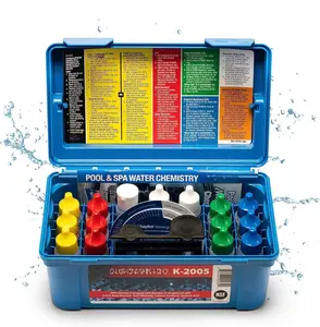 K2005 High Range Swimming Pool Total and Free Chlorine Bromine Alkalinity Calcium Hardness Base and Acid Demand pH DP Test Kit