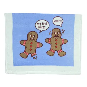 Gingerbread Foot Hurts Funny Christmas Cookie Tea Towel Funny Dish Towels Soft Adsorbent Tea Towel