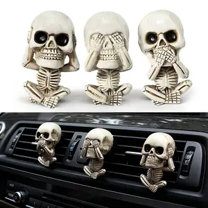Cute Skull Car Vent Clips – Funny Car Accessories, Perfect Gift for Car Lovers (3-Pack)