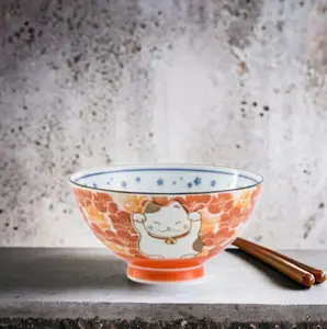 Handmade Ceramic Bowl with Japanese Cartoon Style | Ramen Bowl, Ceramic Bowl, Bol Ramen, Collection, Hand Painted, Breakfast, Pottery Bowl