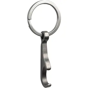 Titanium Bottle Opener, Small Keychain Beer Bottle Opener Can Opener with Stainless Steel Key Ring