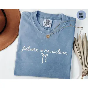 Comfort Colors® Custom Future Mrs. Shirt, Coquette Bachelorette Party TShirt, Engagement Outfit for Bridal Shower Personalized Fiancee Gift