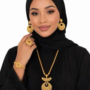 Long Necklace Set with Matching Earrings and Bracelet