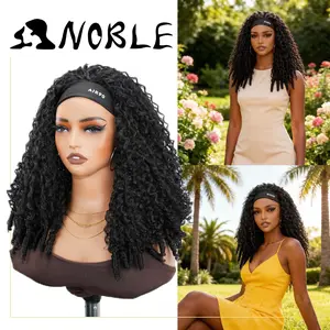 【New】Noble Burmese Curly Drawstring Half Wig 3-in-1 20-inch Synthetic Hair Wig for Beginners Easy Styling