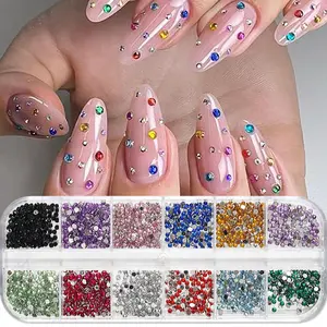 3000pcs 3D Flatback Rhinestones 2mm Mini Charms for Nail Design - Colorful Resin Diamonds Gems Jewels Kit for Nail Art and Crafting
