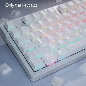 Cherry Profile PBT Keycaps Set - Carbon Fiber Texture, Black Side-Engraved with White Lettering, MX Switch Compatible for Gaming & Office (Keycaps Only)