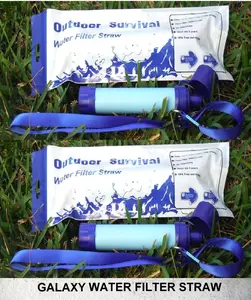 2 Packs Outdoor Water Filter Personal  Straw   Gear Water Purifier for Camping Hiking Climbing Backpacking