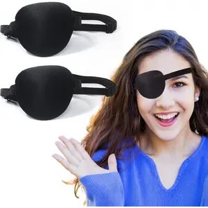 Eye Patches for Adults,2 Pcs Medical Eye Patches for Amblyopia Lazy Eye Patches for Left or Right Eyes,Black 3D Adjustable Eyepatch