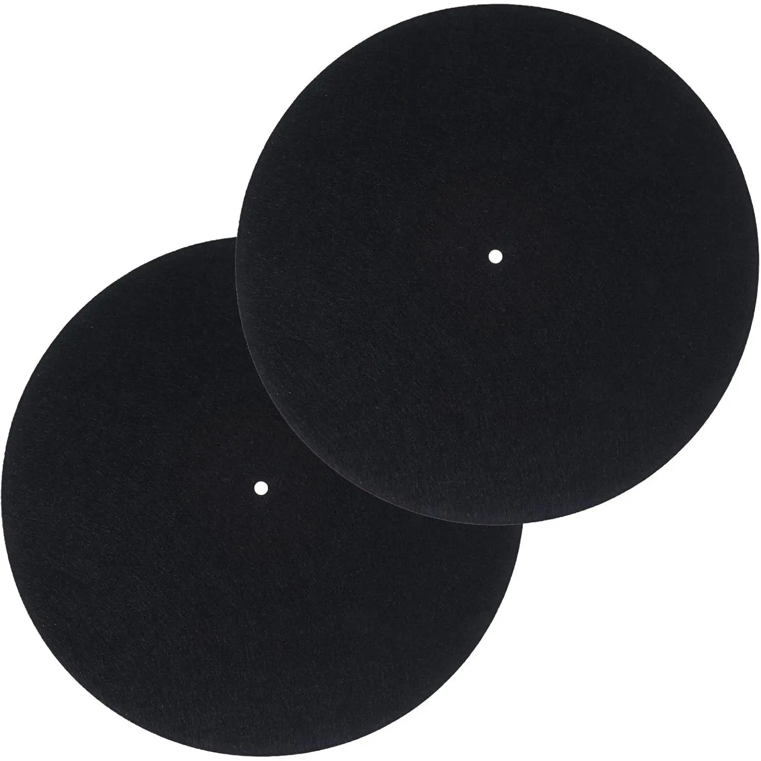 2 count Record Player Slip Mat,Felt Slipmats For Vinyl Turntable,Record Player Mat,12-Inch Turntable Black Records Players Mats,Stabilizer Reduces Noise and Sounds Static Dust For