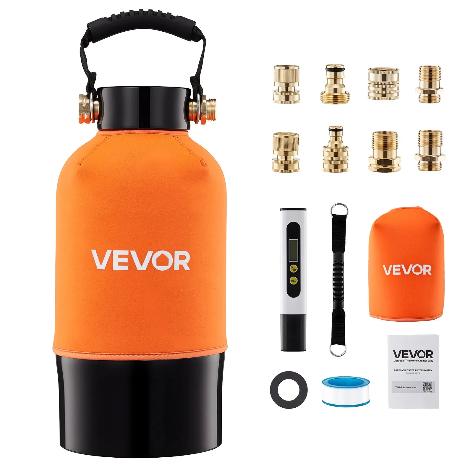【Summerfinds】VEVOR Deionized Water System for Car Wash, Spotless Car Wash Water System with 5L DI Resin & TDS Meter, Spot-Free Deionized Water Filter for Cars RVs Motorcycles Windows
