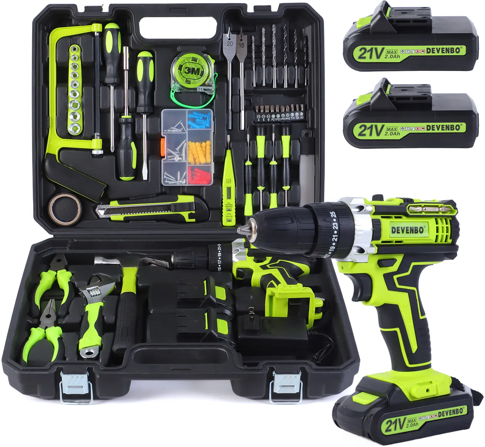 Drill Toolkit,2025 New Upgraded Brushless Motor with 2 * 4.0Ah,Electric Screwdriver Power Tools Hand Drill Pack,Power Drill Kit with Battery and Charger,For DIY Enthusiasts & Homeowners - Perfect Gift for Home Improvement Projects,tool box,big tool set,
