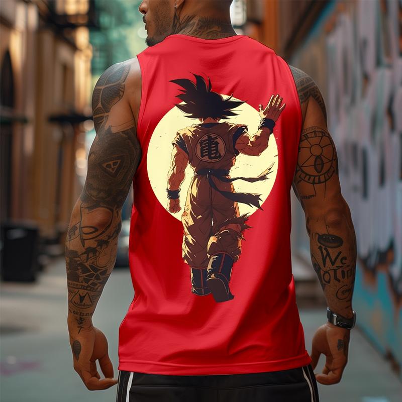 Dragon Ball DBZ Son Goku Unisex Summer outfits men streetwear 80s 90s graphic tees cotton Anime tank tops men gifts