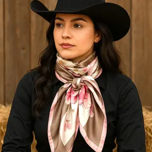 35X35" Pretty In Pink Roses Wild Rag/Scarf WR40