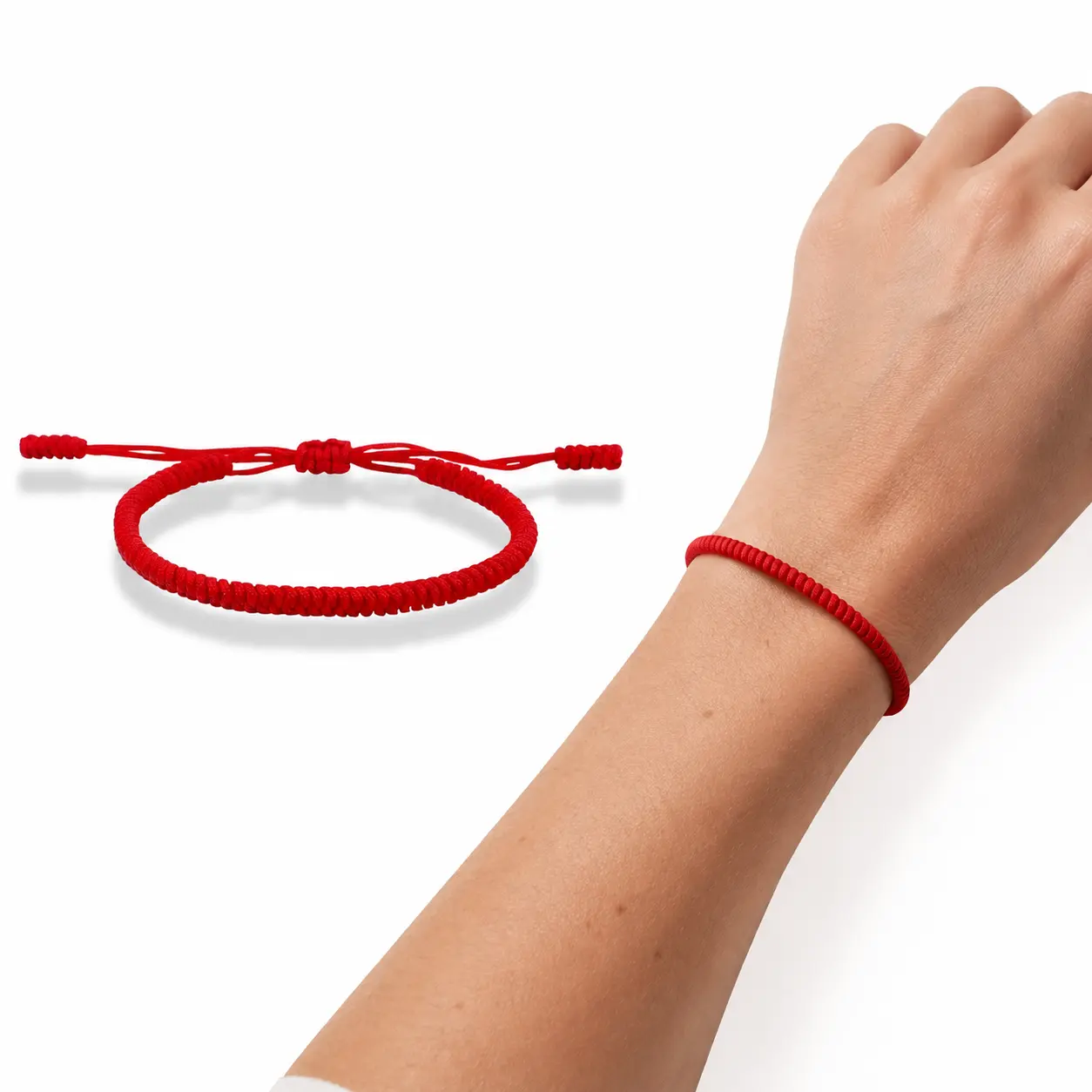 Red Bracelet for Women, Vajra Knot Auspiciousness Kabbalah Red String Bracelet, Adjustable Bracelet for Protection for Men Tibetan Bracelet with Talisman, Friendship Bracelets Handcrafted