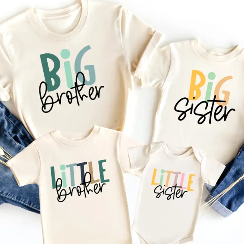Matching Family Unisex T-Shirts, Big Brother, Big Sister, Little Brother, Little Sister, Family Sibling Shirts, Gift for Girls, for Boys