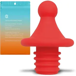 "Hat"  Stopper for  Bottles, Tight Bottle Sealer to Keep  , Cute Fun Stoppers for  Lovers - Standard Bottles Are Applicable, 1.57 * 2.17in (Red)
