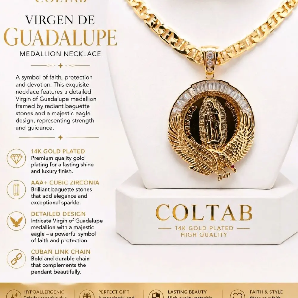 Virgen the Guadalupe Medallion Necklace by Coltab