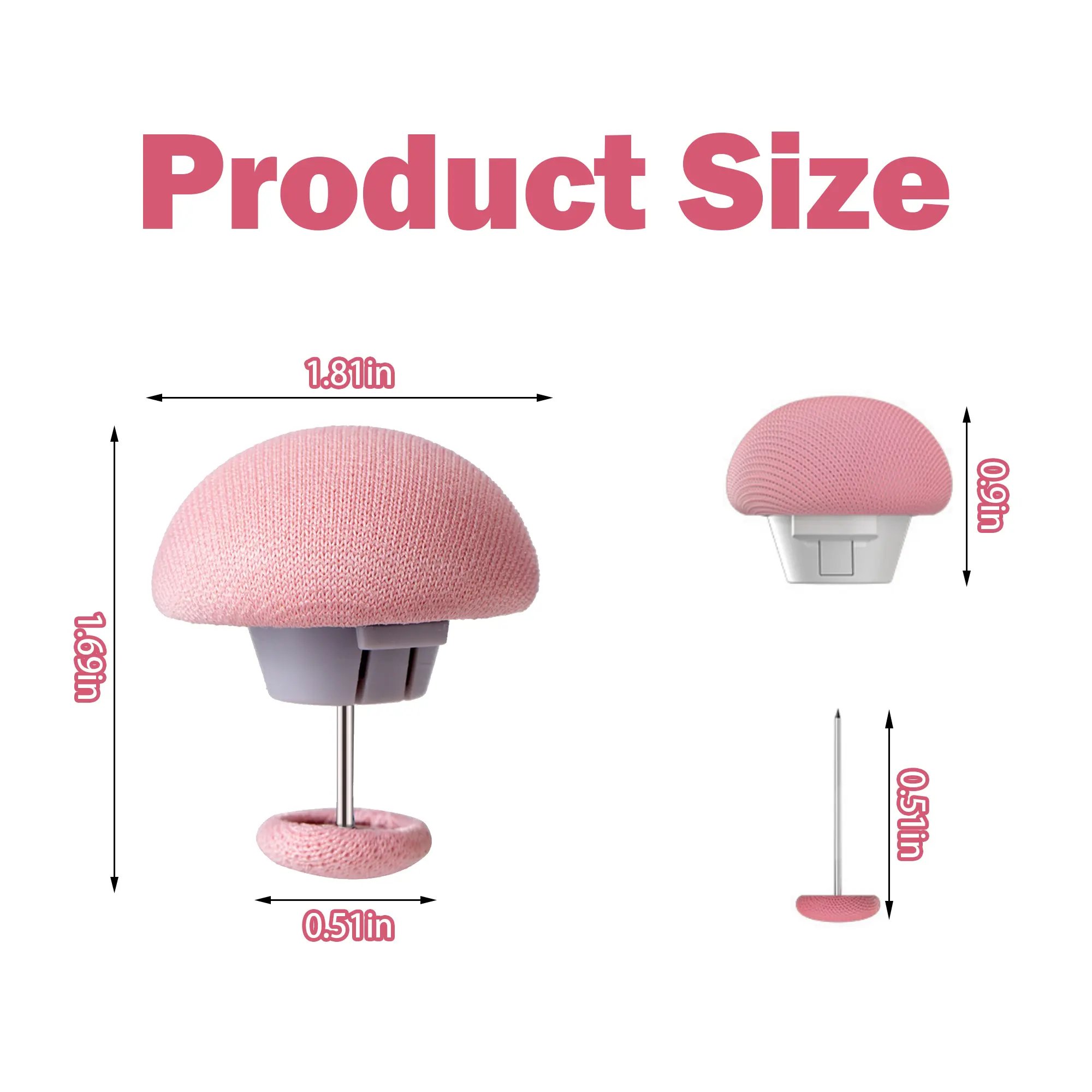 8 Counts Duvet Clips Set, Anti Slip Duvet Cover Clips easy to install by pressing button to unlock, Cute Mushroom Round Duvet, Insert Holder Pins for Quilt Cushions Pillow,Pink and gray Durable Bedding Accessories