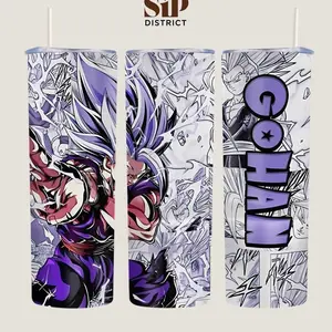 Gohan Beast 20oz 40oz Handle Tumbler – Saiyan Warrior Stainless Steel Travel Mug, Anime Inspired Vacuum Insulated Cup, Large Iced Coffee Tumbler, Manga Fighter Drinkware, Otaku Gift for Him Her
