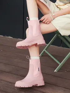 Women's Durable Rubber Rain Boots, Waterproof and Anti-Slip Design, Comfortable All-Weather Shoes for Outdoor Activities and Daily Use