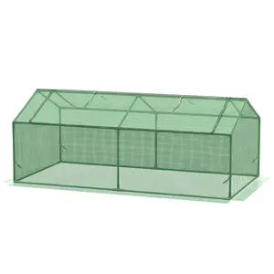 Portable Mini Greenhouse 71"L x 36"W x 28"H with Large Roll-Up Zipper Window for Easy Access, 130gsm PE Cover with Reinforcement Grid, Strong Steel Frame, Great for Outdoor Garden, Balcony, and Indoor Plant Protection