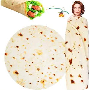 Tortilla Burrito Blanket White Elephants Gifts for Adults  Funny Novelty Gag  Throw Blanket for Birthday Christmas 300 GSM Flannel Taco Wrap Blanket(71 Inches)