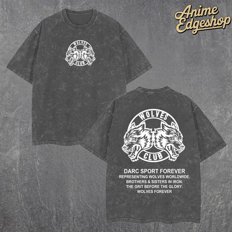 Wolves Club Darc Sport Hoodie & T-Shirt | Heavyweight Vintage Streetwear, Retro Wolf Varsity Graphic Tee, Brotherhood Iron Family Gift for Fitness & Hiphop Fans Thick Tops