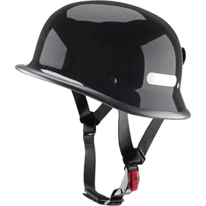 German Style Motorcycle Helmet Half Shell ABS Material with Removable Liner Quick Release Buckle for Chopper Cruiser Bike Small Dirt Heavy Duty Inner Tubes Electric Mountain Fat Tire Soft Comfortable Seat Shock Absorption Remote Panel Cable Smart Home