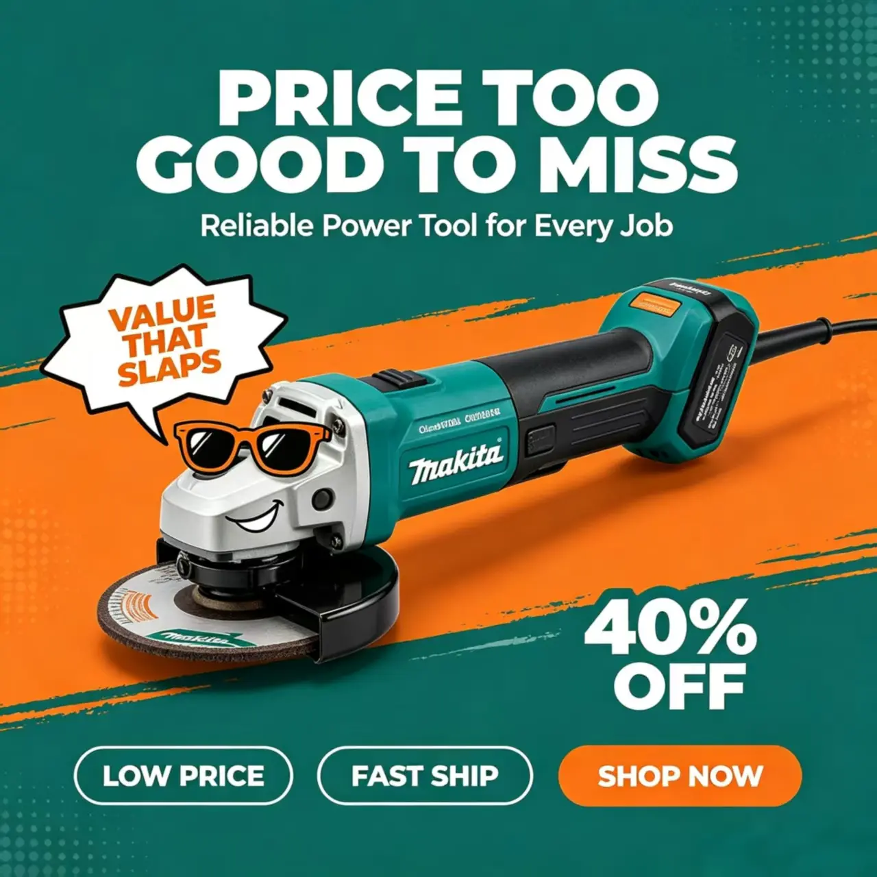 Compact Makita Electric Goddess DGA404 125MM Cordless Angle Grinder: Brushless Variable Speed Cutting Machine For 18V Battery Rechargeable Grinding Tool Tool