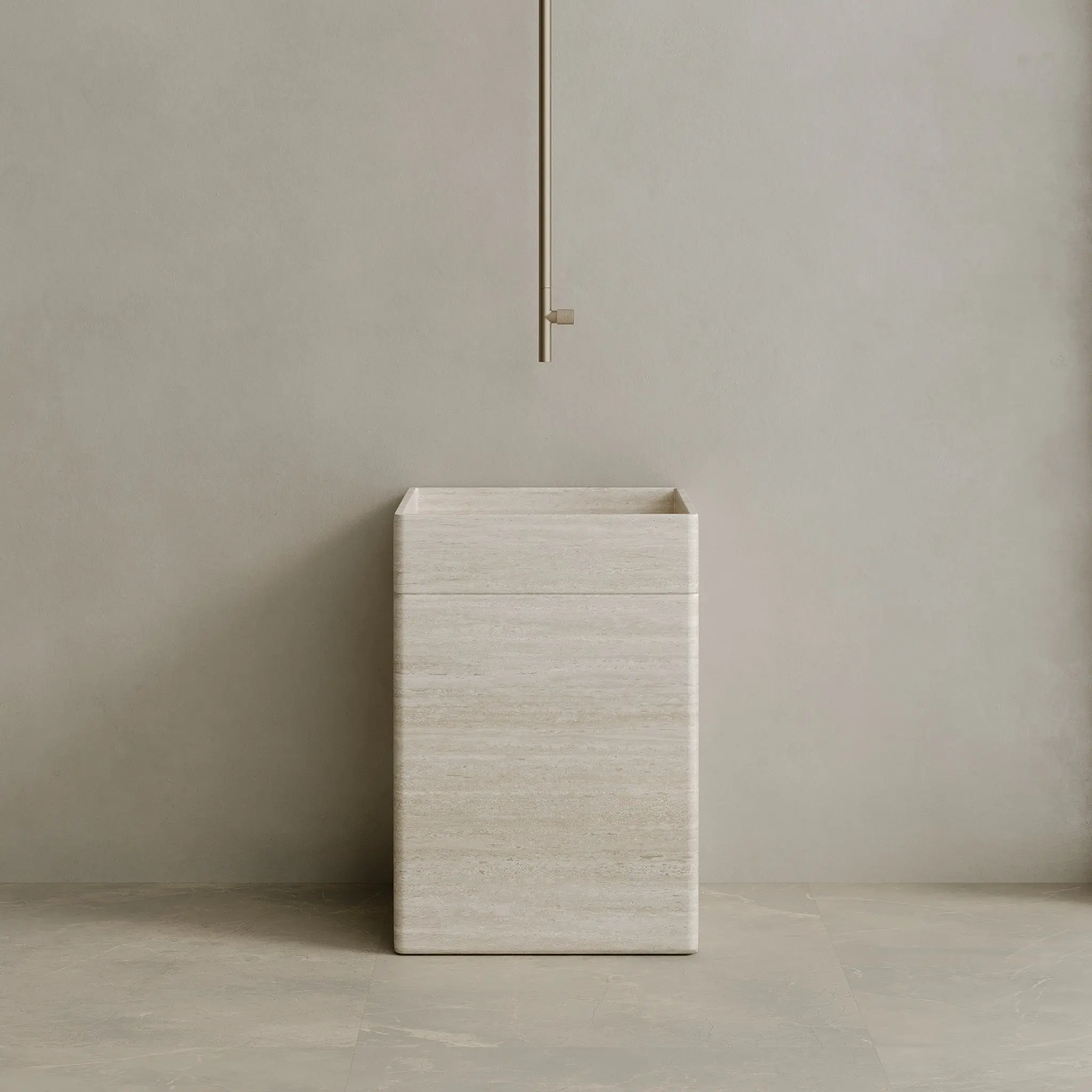 Rovella Handcrafted Stone Pedestal Sink