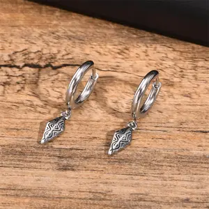 GTHIC Fashion Rhombus Stainless Steel Dangle Earrings Minimalism Versatile Jewelry Daily Wear