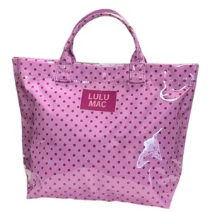 LULUMAC TOTE BAG LIGHT PINK/HOT PINK DOT