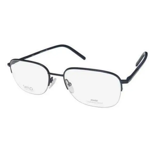 Elasta Men/Womens Made in Italy Eyeglasses Metal Half Frame Matt Blue 56 18 145