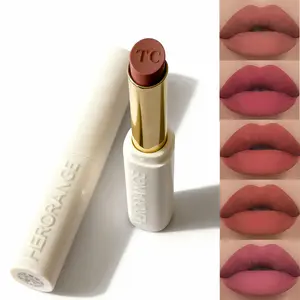 5-Piece Velvet Lipstick Set | Hydrating Matte & Non-Stick Formula with Plant-Based Squalane | Orange & Pink Shades | All Skin Types | Beginner Friendly | Winter-Ready Hydration & Ideal Valentine’s Gift ！！