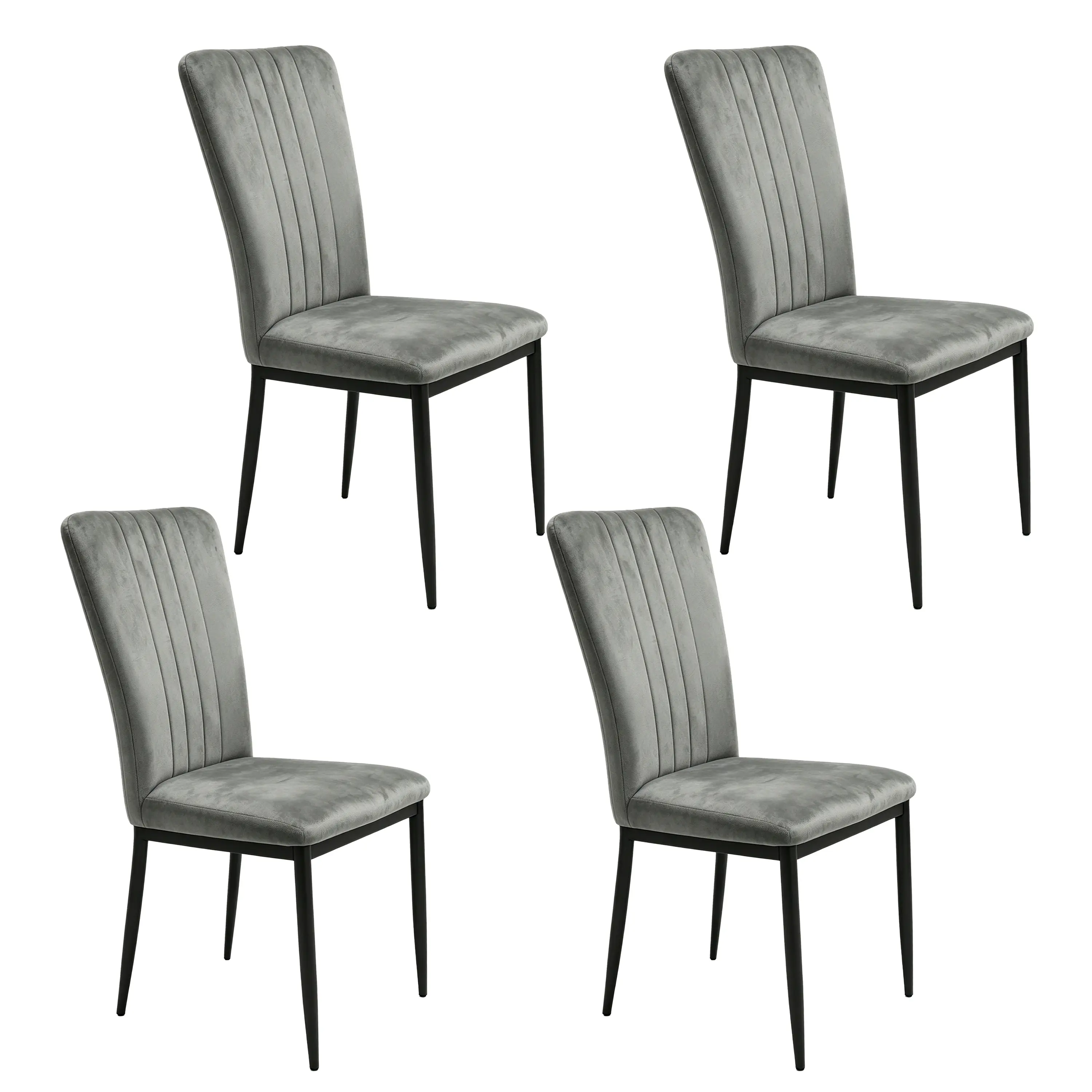 4-Piece Home Furniture Multipurpose Dining Chairs - Elegant Classic Ergonomic Curved Design, High-End Upholstered, Durable Heavy-Duty Wood/Metal Construction, 300lb Capacity, Comfortable Seat, Quick Assembly Required, Suitable for Family Dinner, Office