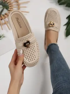 New Plain PU Slippers, Fashionable Less Than Ankle Height, Rubber Sole, Versatile and Stylish Footwear, Perfect for Everyday Wear