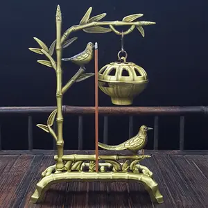 Bamboo Magpie Incense Burner, Dual-Use Hanging Pot and Stick Holder, Zen Decor for Tea Room & Study, Office & Bedroom, Home Decoration Gift, Aromatherapy Scent Diffuser