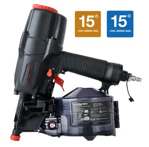 AeroPro CN65R 15 Degree Pneumatic Coil Siding Nailer with Tool-less Depth Adjustment Side Load Tilt Bottom Magazine for 1-1/2" to 2-1/2" Nails