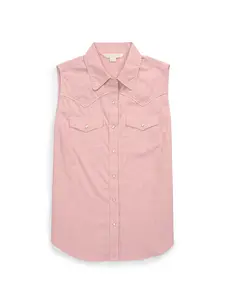 Women's Ely Walker Dusty Pink Western Motif Print Sleeveless Shirt