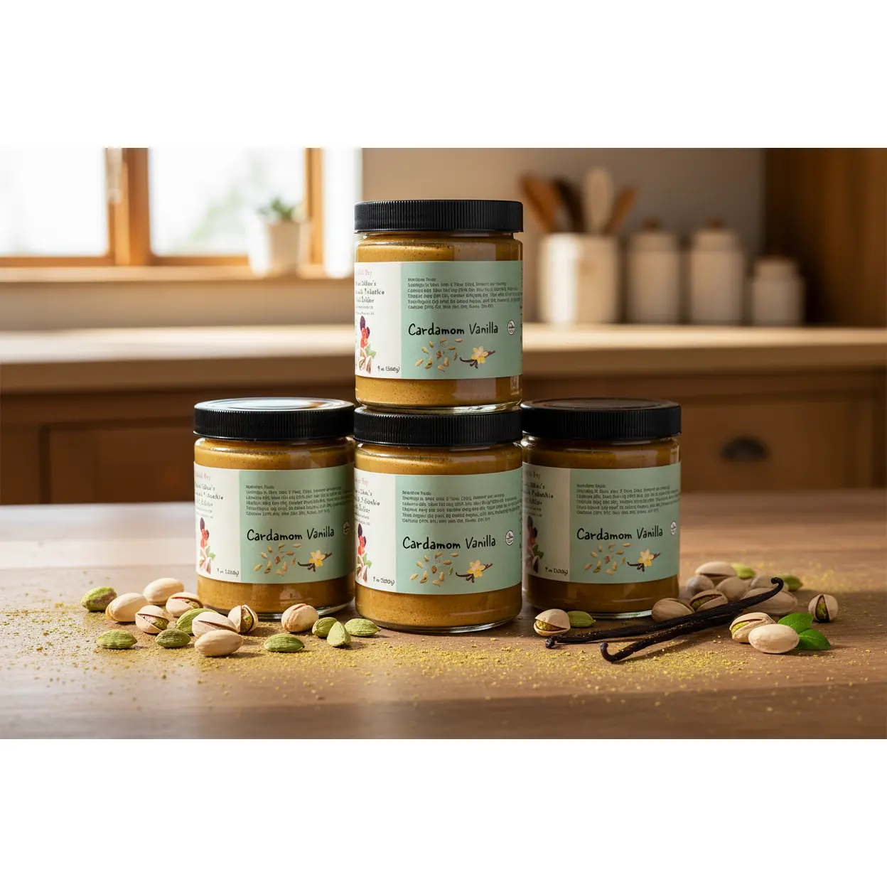 Cardamom Vanilla Pistachio Butter - Creamy Butter with Cardamom Spices and Pistachio BUTTER