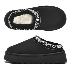 Women's Slippers Platform Mini Boots Short Ankle Boot Fleece Lined Sneakers House slippers Anti-Slip Boot For Outdoor