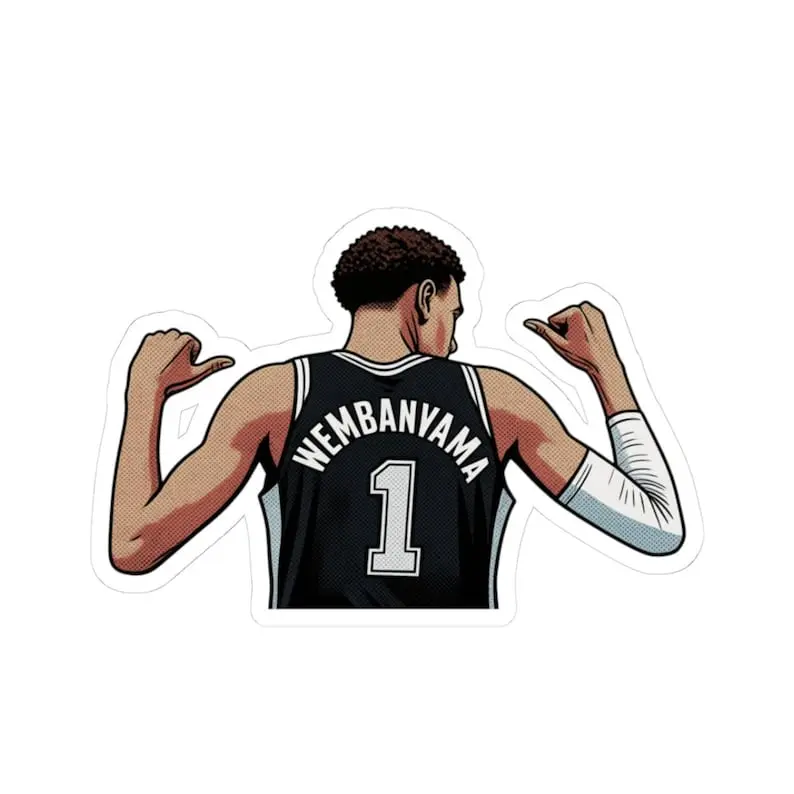 Vintage Kiss-Cut Stickers Wembanyama #1 Basketball Player Sticker Kiss-Cut