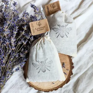 Lavender Bud Sachet Muslin Pouch Organic
