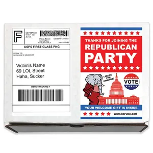 Republican Party Prank Box: Anonymous Gag Gift, Gets Mailed Directly to the Victim, Family Member, or Friends